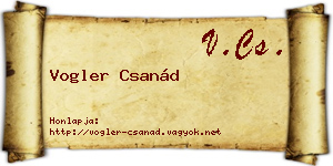 Vogler Csanád névjegykártya